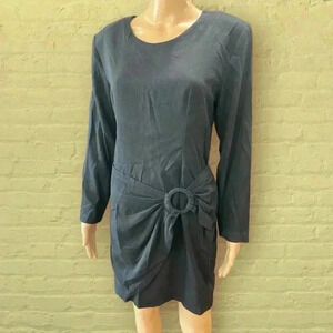 Vintage little black sexy cocktail 80’s dress sarong-small